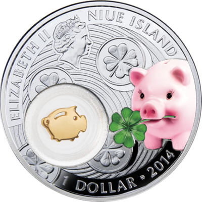 Ниуэ - 1 доллар 2014 - Символы. Свинка Ag